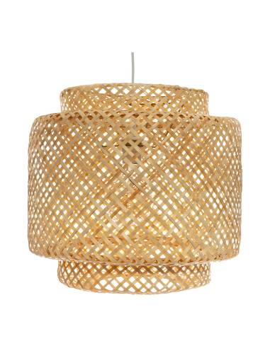 E27 lâmpada de teto de bambu natural, modelo liby