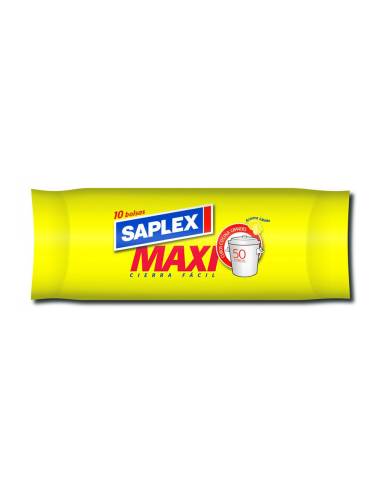 Saco de lixo maxi limon cor branco 50l 10 unid. saplex 57x70cm