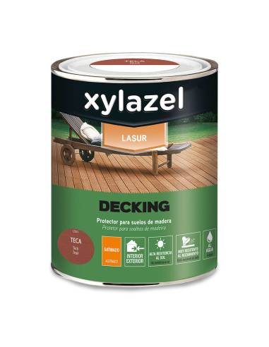 Xylazel protector de suelos de madera al agua de larga duración decking teca 0,75l