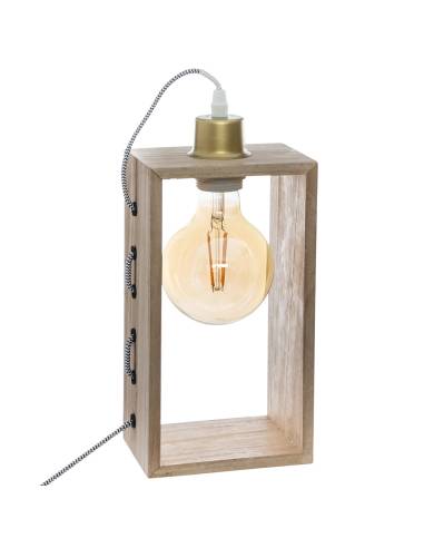 Lámpara rectangular de madera e27