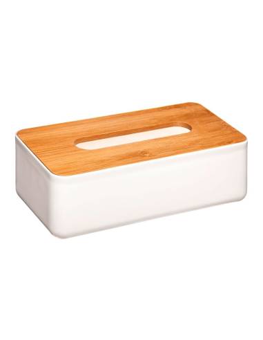 Caja de pañuelos baño bambu-blanco colección 'baltik'
