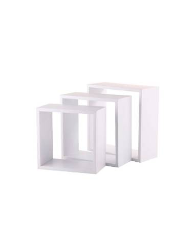Set 3 estantes tipo cubo color blanco 3 medidas