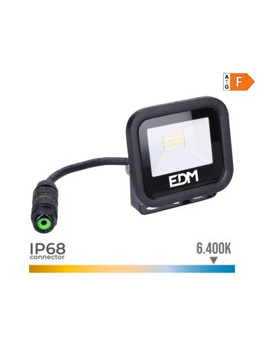 Projector de led 10w 800lm 6400k luz fria black series 9,2x8,1x2,7cm edm