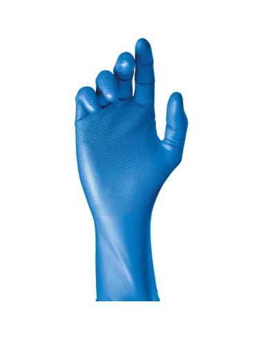 Caja 50 guantes desechables nitrilo azul sin polvo talla 7 juba