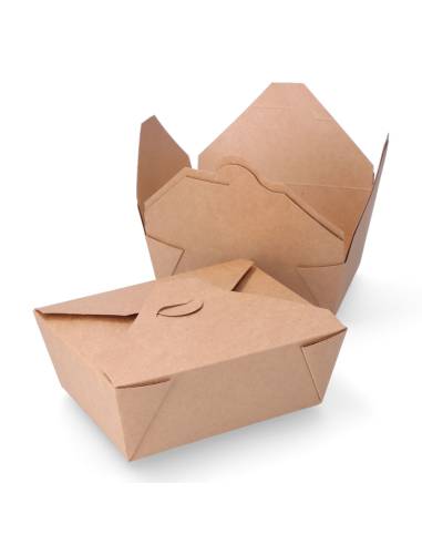 Caja cartón biodegradable para comida. 19,7x14x6,4cm (3ud)