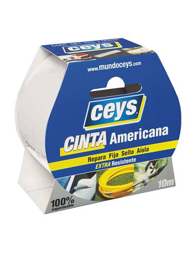 Ceys cinta americana blanca rollo 10m x 50mm. 507650