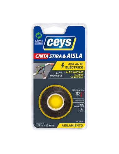 Ceys stira & aisla negro 1,5m x 19mm. 507801