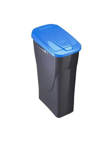 Papereira 15 litros ecobin com tampa preta/azul 31x20x42cm mondex