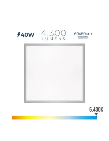 Panel led 40w 4300lm ra80 60x60cm 6400k luz fria edm