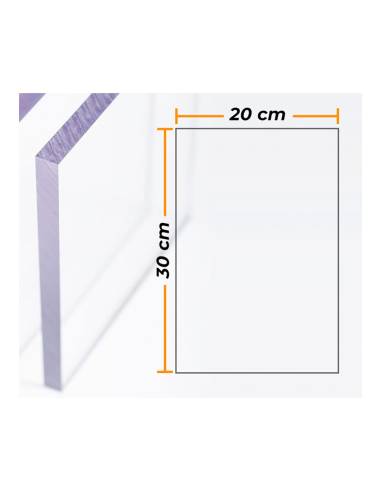 Placa policarbonato transparente 4mm - 20x30cm