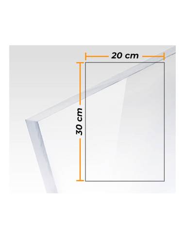 Placa metacrilato transparente colada 3mm - 20x30cm.