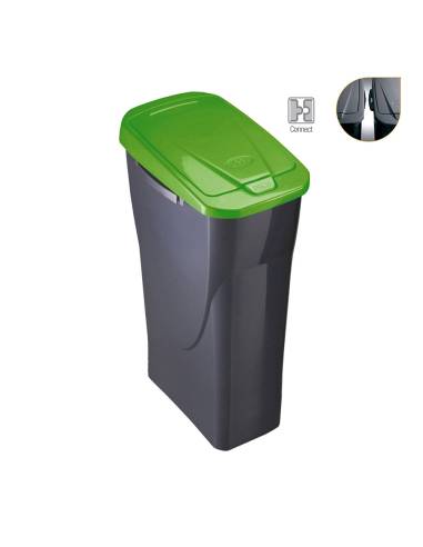 Cubo 25 litros ecobin con tapa color verde 21,5x36x51cm mondex