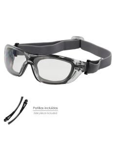 Gafas de Seguridad Acolchadas Cristales Transparentes Con Patillas o Goma Elastica.  Patillas Engomadas EN/166