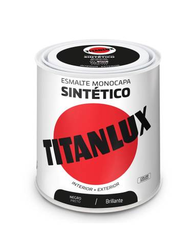 Esmalte sintético monocamada brilhante preto 250ml titanlux 5808993