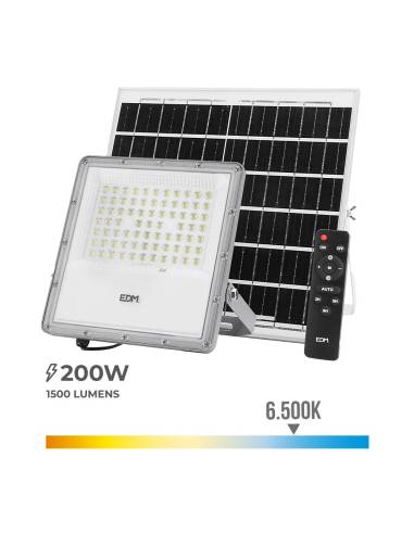 Foco proyector led solar 200w 1.500lm 6.500k ip65 edm