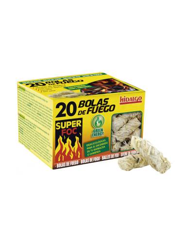 Caja con 20 bolas de fuego de encendido ecológicas super foc