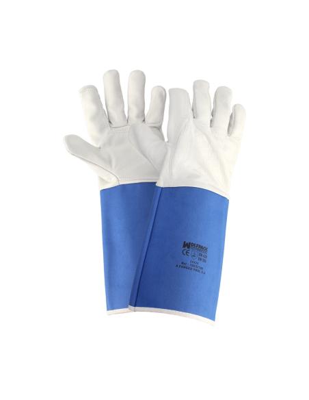 Guantes Piel Serraje Largos 40 cm. guante Resistente, Guante Comodo, Guantes De Trabajo, (Par)