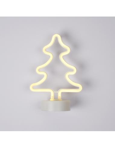 Arbol Navidad Neon Led 26cm. Blanco Calido
