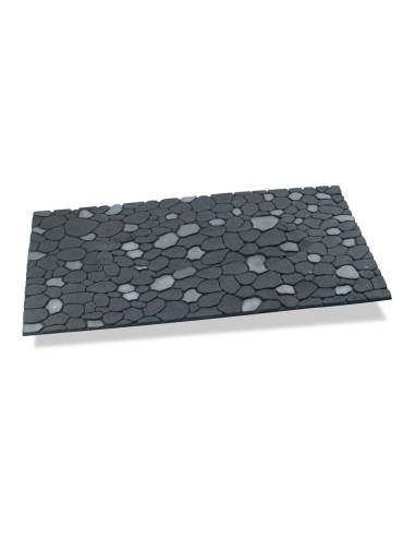 Felpudo efecto piedras color gris grafito 75x45cm hidalgo