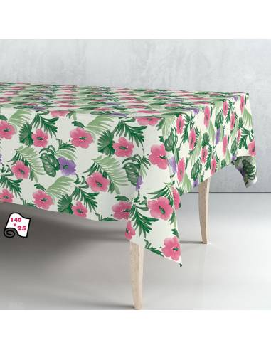 Rolo de toalha de mesa pvc flores de primavera 140cm x 25m exma