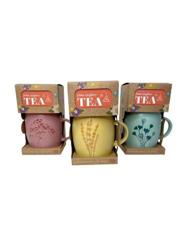 Taza de té modelos surtidos con té incluido.