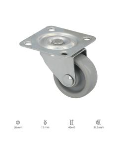 Rueda Domestica Ø 30 mm. Con Placa 40x40 mm.