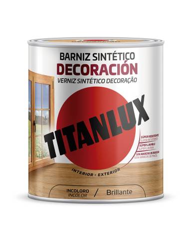 Barniz sintético decoración brillante incoloro 4l titanlux m10100004