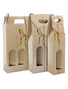 CAJA ESTUCHE 3 BOTELLAS VINO DIBUJO LAZO 2