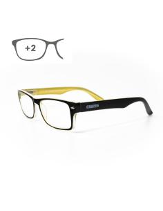Gafas Lectura Kansas Negro / Amarillo. Aumento +2,0 Gafas De Vista, Gafas De Aumento, Gafas Visión Borrosa