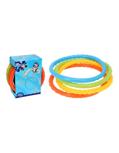 Brinquedos de mergulho, kit de 6 aros coloridos diâmetro 15cm