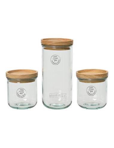 Kit de 3 frascos de armanezamento 100% de vidro reciclado 869702