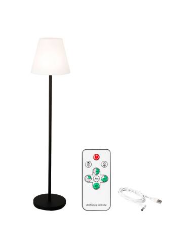 Lámpara de pie color blanco y negro para exteior y interior recargable con mando a distancia 150cm 894459