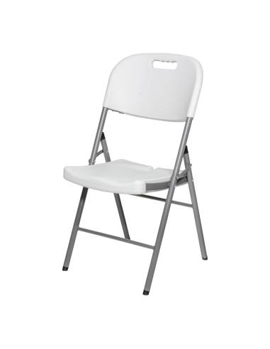 Cadeira dobrável branca 86,5x47x54cm assento 40x42cm edm
