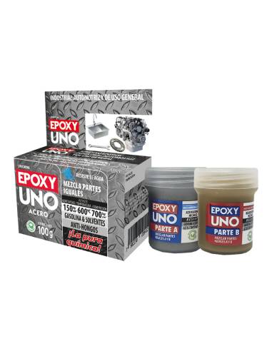 Adhesivo epoxy general acero 100gr unoa98 fusion epoxy black label