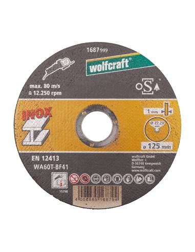 Discos de corte inox ø125 x 1.0 x 22.2mm en caja 8463000 wolfcraft