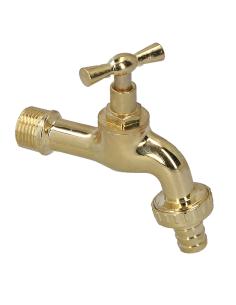 Grifo Curvo Latón Pulido Con Racord 1/2 Grifo Jardin Exterior