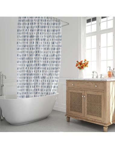 Cortina Ducha Matrix Azul 180x200 cm. Impermeable