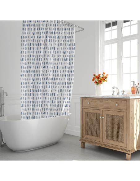 Cortina Ducha Matrix Azul 180x200 cm. Impermeable