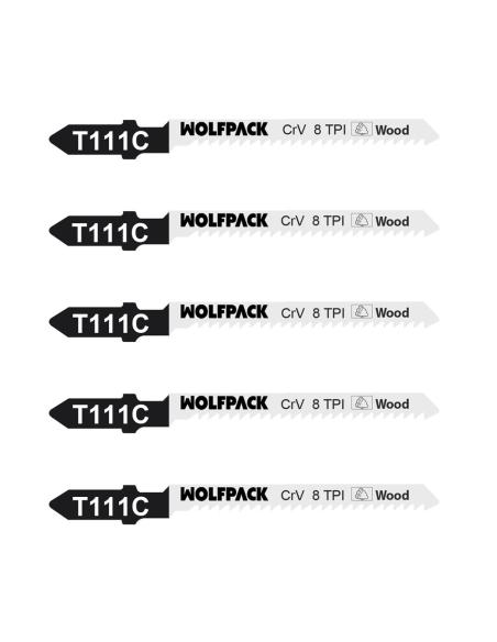 Hojas Sierra Calar Para Madera Corte Medio 5 Piezas. Hoja Cromo Vanadio 58. Vastago T Universal Hojas Sierra Calar Para Madera Corte Medio 5 Piezas. Hoja Cromo Vanadio 58. Vastago T Universal