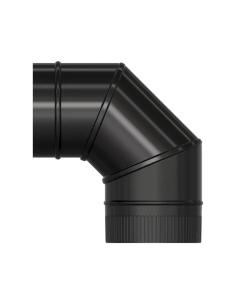 Codo Estufa Liso Vitrificado Negro Ø 175 mm. 90°