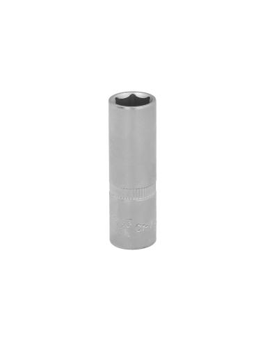 Llave Vaso 1/4" Hexagonal Larga 11 mm. Perfil de 6 caras. Acero Cromo Vanadio, Aristas Redondas