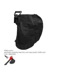 Bolsa Nylon Repuesto Aspirador Soplador Electrico de Hojas Jardín 3.000 Watt.